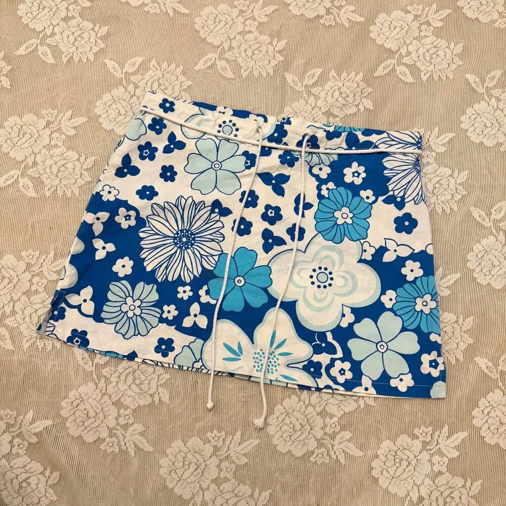 Tracy Evans Limited Blue Floral Mini Skirt Size 5